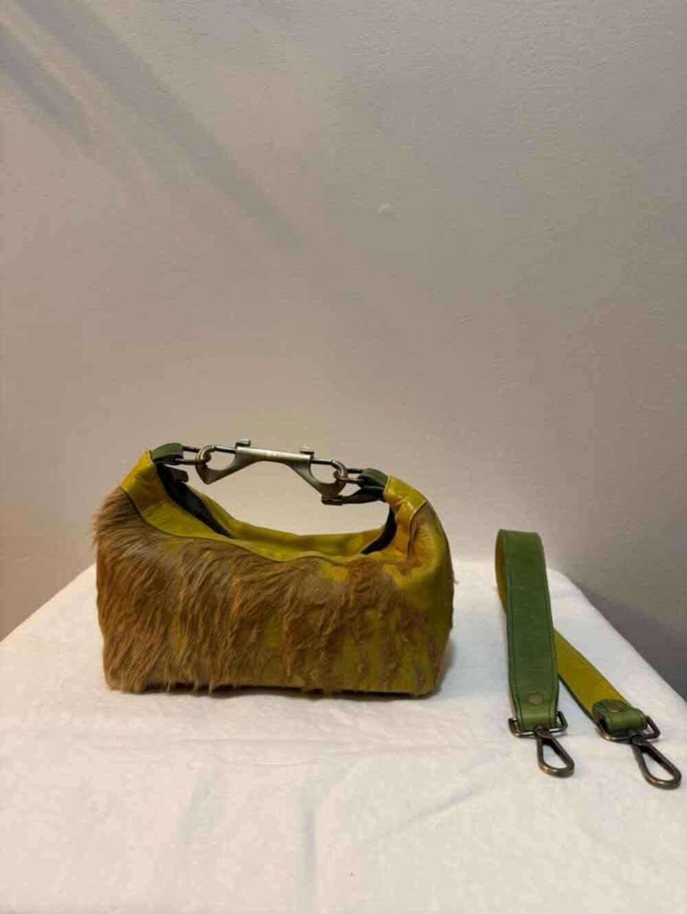Pierre Laborde 1 of 1 Handmade Leather Pony Hair Bag Signed Yellow NEW